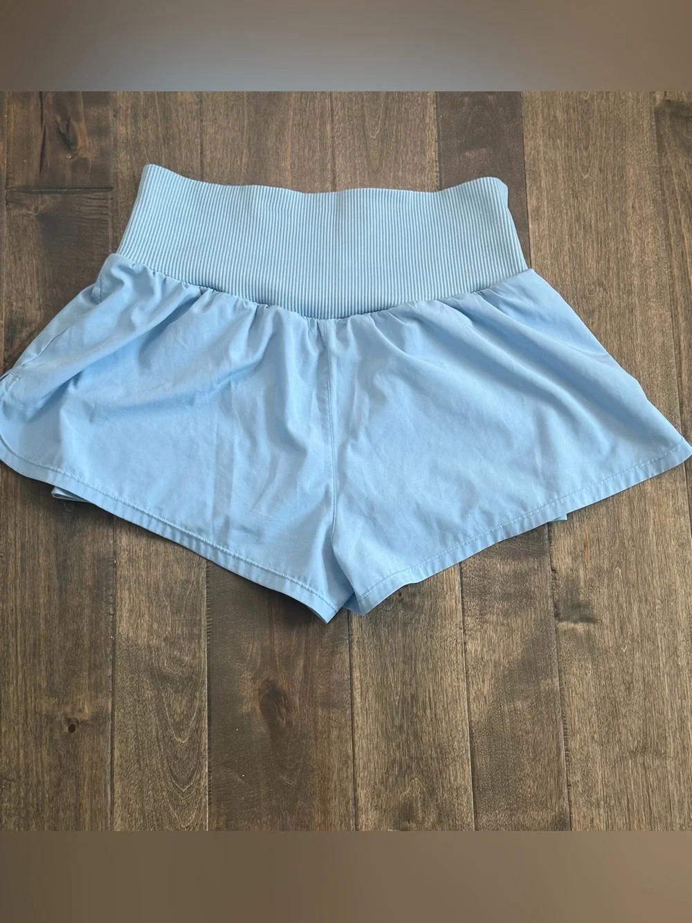 JoyLab Light Blue Athletic Running Shorts Wide Smocked Waist Style Medium